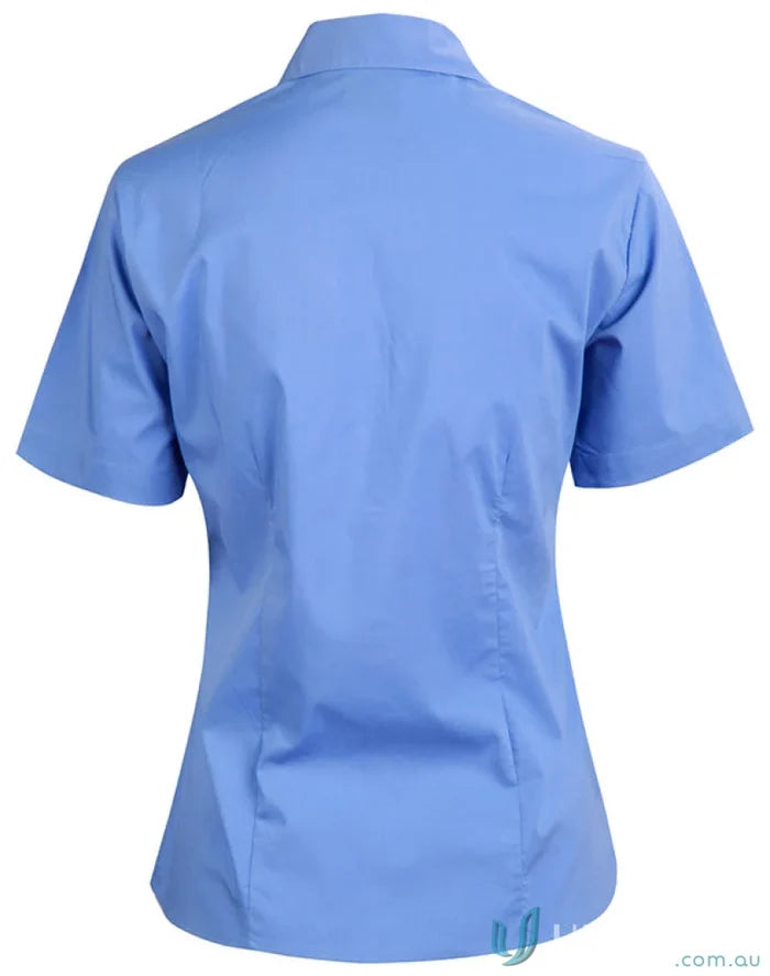 Light blue Winning Spirit Womens Executive SS Shirt with BS07S Ladies Teflon finish