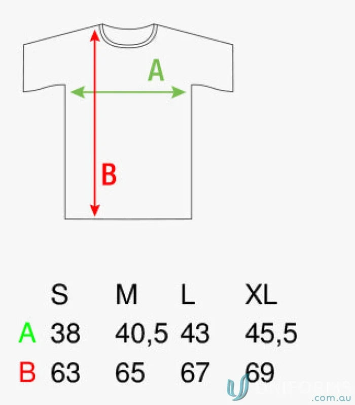 Diagram of T-shirt measurements for Womens Active Seamless Raglan Flow with raglan sleeves