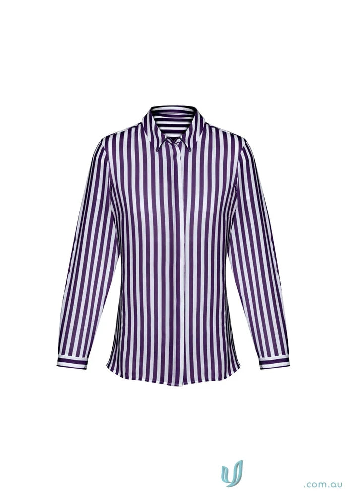Womens Verona L/S Shirt striped long-sleeved workwear and uniforms for women