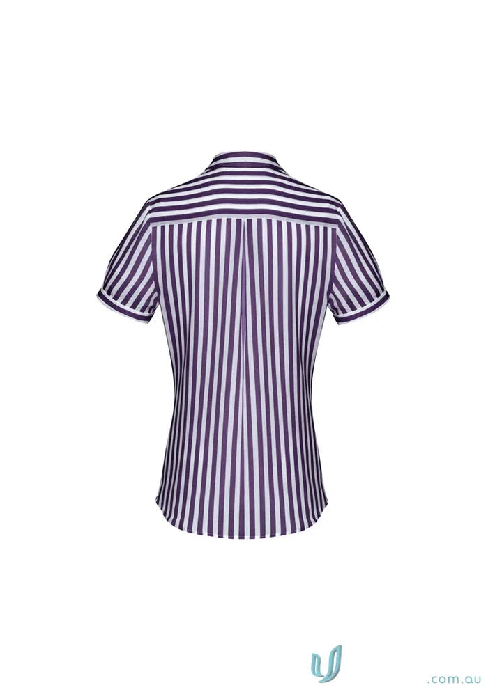 Womens Verona S/S Shirt with trendy striped design, perfect for workwear or uniforms
