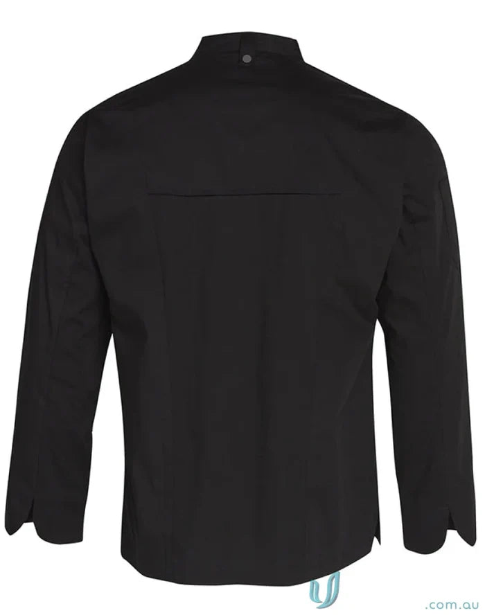 Black chef’s jacket from Winning Spirit Mens, a slick mens functional chef look
