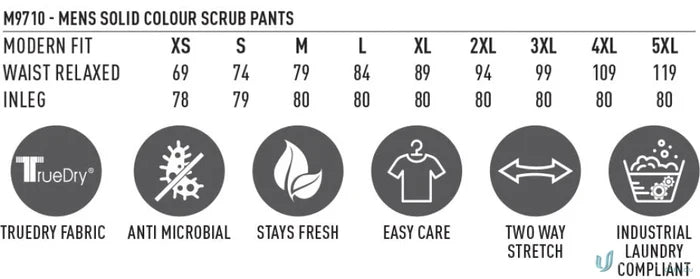 Winning Spirit M9710 Adult Semi Elastic Waist Tie Scrub Pant