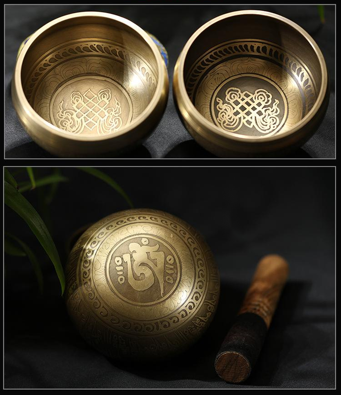 Yoga Meditation Singing Bowl Auspicious Knot Handmade Buddha Sound Bowl 🇨🇳