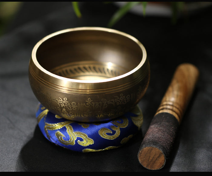 Yoga Meditation Singing Bowl Auspicious Knot Handmade Buddha Sound Bowl 🇨🇳