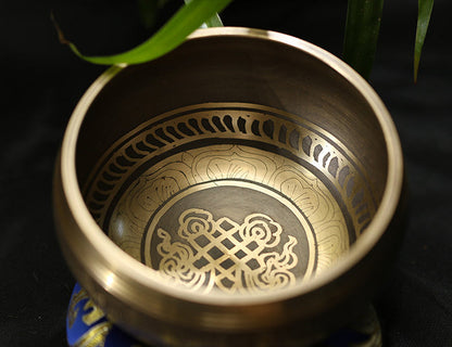 Yoga Meditation Singing Bowl Auspicious Knot Handmade Buddha Sound Bowl 🇨🇳
