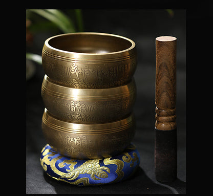 Yoga Meditation Singing Bowl Auspicious Knot Handmade Buddha Sound Bowl 🇨🇳