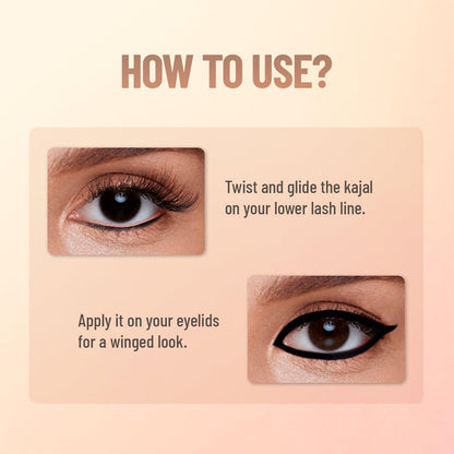 You & Eye Power Black Kajal - Twin pack - Swiss Beauty