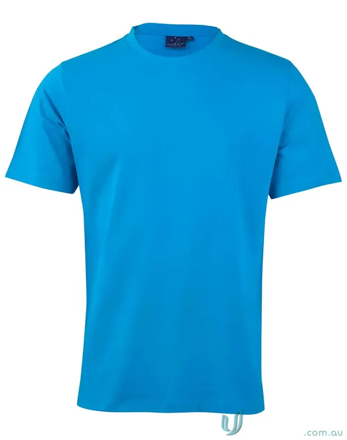 Blue short-sleeved ts37k savvy tee from Winning Spirit Kids for kids active wear